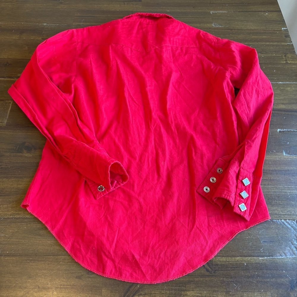 Vintage kids western snap button down shirt Made in Japan Red - Picture 6 of 6